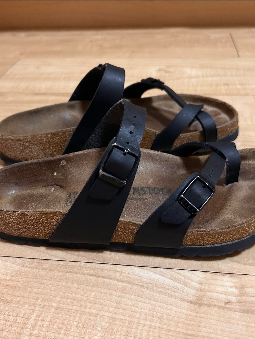 Birkenstock Mayari Leather Black Birks Sandals Size 37 6 6.5
